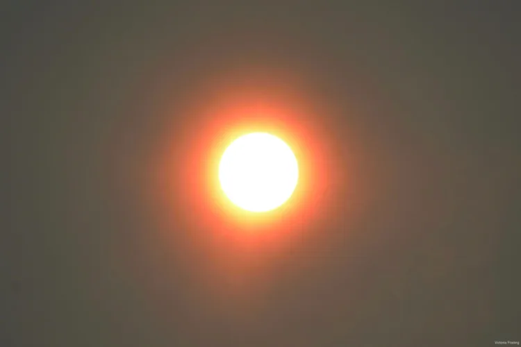 Blazing sun above